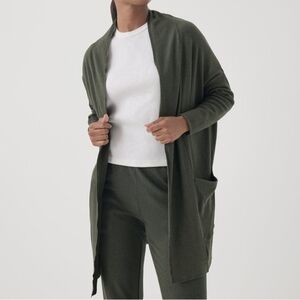 Teal Open-Front Cardigan Size XS/S Organic Cotton Jacket